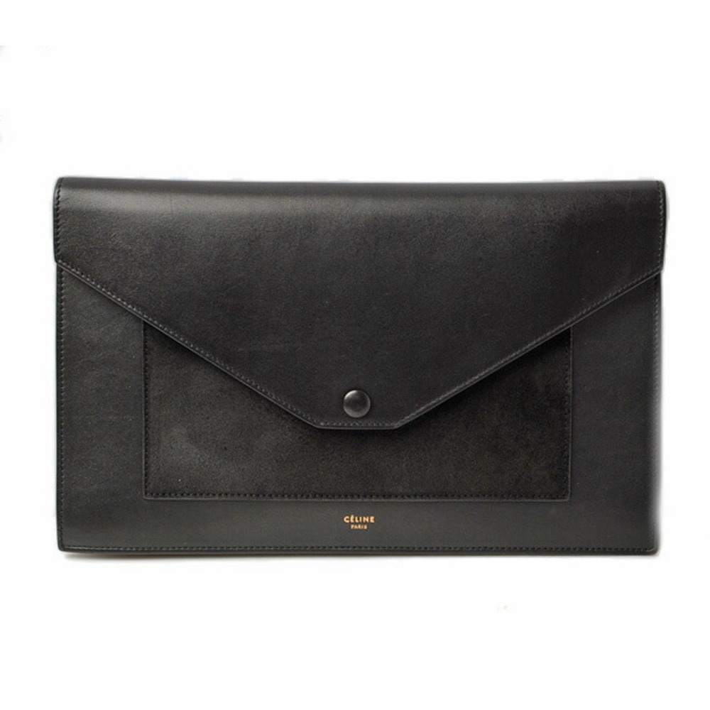 Celine Evening Clutch Bag Calf Black Pouch